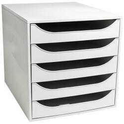 Exacompta Irattároló, műanyag, 5 fiókos, EXACOMPTA "Ecobox Office", szürke (EX229606D)