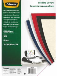 Fellowes Hátlap, A4, 250 g, fényes, FELLOWES "Chromolux", piros (IFW53783) - onlinepapirbolt