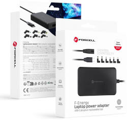 Forcell F-ENERGY E856 univerzális laptop töltő 65W (6 adaptors), fekete