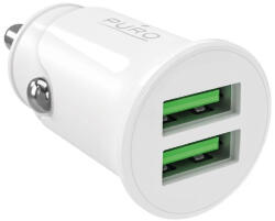 PURO Pro Lite autós töltő 2x USB-A 10W, fehér