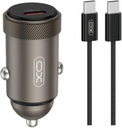 XO autós töltő CC70 PD 30W 1x USB-C, fekete + kábel USB-C - USB-C