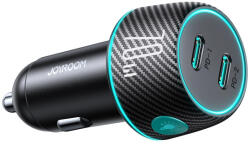 JOYROOM 2x USB C 70W autós töltő LED világítással JR-CCN02, fekete