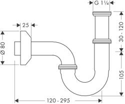 Hansgrohe Csőszifon, könnyen szerelhető, króm (53010000)