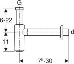 Geberit Búraszifon mosdóhoz, D32mm, fényes króm (151.034.21.1) - webshop