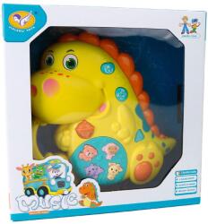  Állathangos zenélõ, el. , dínó forma, 2 szín, 18x18 cm dob. gombel