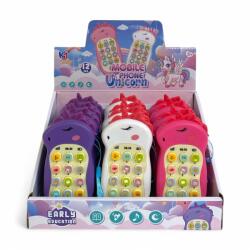  Mobiltelefon, el. , zenél, dínós, 3 szín, 14 cm, 12/disp