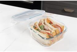 TOO KT-87 üveg 800 ml-es hőálló négyzet alakú ételtároló csatolható műanyag tetővel (KT-87) - officedepot