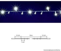 Somogyi Elektronic DLI 200/WH Kültéri toldható állófényű 200 LED-es party fényfüzér, hideg fehér világítással, 10 m hosszú