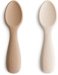 Mushie Toddler Starter Spoons лъжичка Natural/ Shifting Sand 12m+ 2 бр