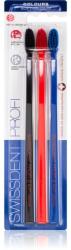 Swissdent Profi Colours periuțe de dinți soft-mediu black, red, blue 3 buc