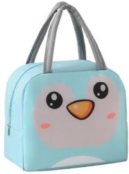 Flippy Hordozható Flippy Cartoon hűtőtáska gyerekeknek Oxford anyagból készült uzsonnás táska 22x14x19cm pingvin mintás kék (131610)