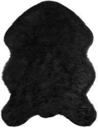 vidaXL Műgyapjú Szőnyeg Tafalla Fekete 80 x 120 cm Poliészter 42021586 (42021586)