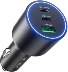 Vention Autós töltő 1xUSB 2xUSB-C 100W+75W+36W fekete (FFPB0)