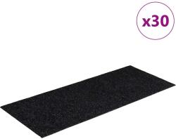 vidaXL 30 db fekete lépcsőszőnyeg öntapadós téglalap alakú 60x25 cm 3365705 (3365705)