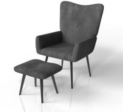 Juskys Odense fotel lábtartóval - szürke (301826)