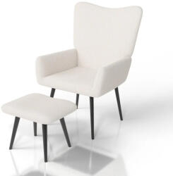 Juskys Odense fotel lábtartóval - krém (301824)