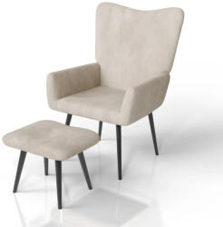Juskys Odense fotel lábtartóval - bézs (301825)