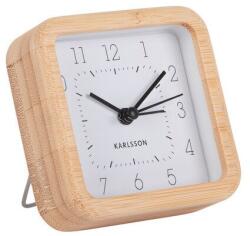 Karlsson NEAT bambusz tokos ébresztőóra, 9 x 9 cm - fehér (ka5924wh)