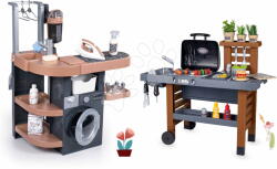 Smoby Set spălătorie cu mașină de spălat și bucătărie cu apă curgătoare Rowenta Wash&Clean Laundry Smoby cu grătar și aspirator electronic (SM330327-3)