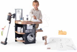 Smoby Set spălătorie cu mașină de spălat și aspirator electronic Rowenta Wash&Clean Laundry Smoby și fier de călcat pe aburi (SM330327-1)