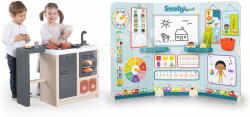Smoby Set bucătărie insulă și școală pentru cei mici Kitchen Island 360° Smoby cu clasă pentru preșcolari cu două părți (SM312601-8) Bucatarie copii