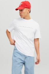 JACK & JONES Jack & Jones, Kerek nyakú logós pamutpóló, Fehér, XL (12234746-WHITE-XL)