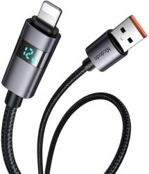 Mcdodo Cablu, USB-A la Lightning, Afisaj LED, 3A, 1.2m - Mcdodo (CA-6490) - Black (KF2359149) - vexio