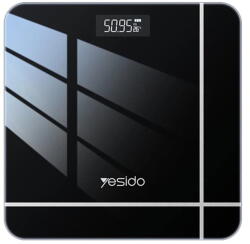YESIDO Cantar Cântar corporal digital 150 kg, Display LED HD, Precizie ridicată, Sticlă securizată + ABS, Ultra slim, Pornire/Oprire automată, Negru (KF2354318) - vexio Cantar baie