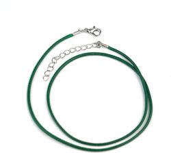  Műbőr nyaklánc kapoccsal - fenyőzöld - pepita
