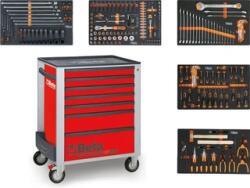 Beta Worker 2400S szerszámos kocsi 7 fiókos, 262 darabos, piros (024006853)