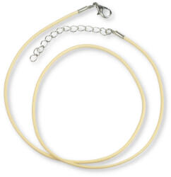  Műbőr nyaklánc kapoccsal - vanília - pepita