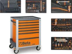 Beta Worker 2400S szerszámos kocsi 7 fiókos, 262 darabos, narancssárga (024006851)