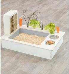 TRIXIE 61210 etetőállomás tálakkal, szénatartóval, 70x41x47cm, fából (028-61210)