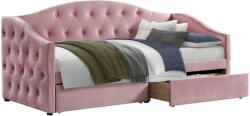  Ágy tárhellyel, 90x200, rózsaszín Velvet szövet, ZASKA