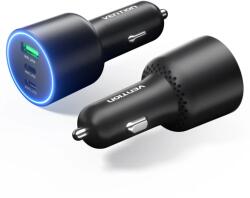 Vention Mașină încărcător 1xUSB 2xUSB-C 100W+30W+18W negru (FFQB0)