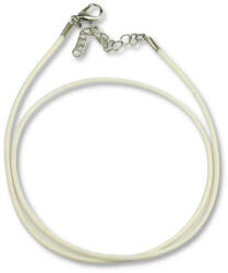  Műbőr nyaklánc kapoccsal - fehér - pepita