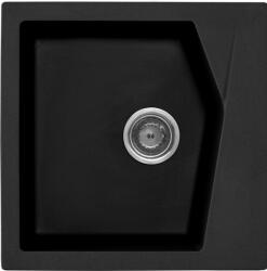 Metalac Chiuveta X Granit Linea 50 negru 500 x 500 mm, sifon 90 mm, granit (189151) Chiuveta