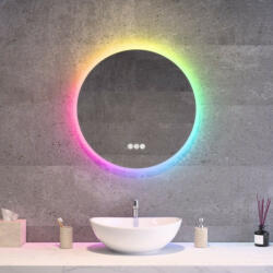  Kerek LED tükör Ø60cm Welland Alpha | Színes háttérvilágítás - RGB funkciók