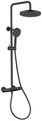 SAT Zuhanyrendszer SAT a falra kádi termosztáttal fekete matt SATSSTVKC (AD24 MATT BLACK)