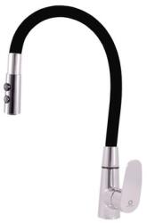 RAV SLEZÁK Mosogató csaptelep RAV SLEZÁK AMUR szilikon karral fekete / króm AM719.512C (AM719.5/12C)
