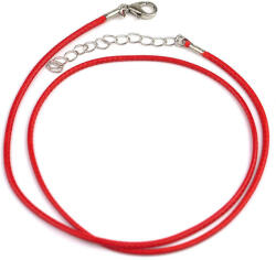  Műbőr nyaklánc kapoccsal - piros - pepita