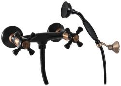 RAV SLEZÁK Zuhanykeverő RAV SLEZÁK MORAVA 100 mm-es zuhanykészlettel, fekete/öreg sárgaréz MK380.0/2CMATSM (MK380.0/2CMATSM)