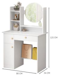 Rebiko Kozmetikai hiúság smink tükörrel skandináv stílusban