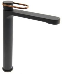 SAT Magas mosdó csaptelep SAT Fusion leeresztőszelep nélkül fekete/bronz SATBSFU285CPCBR (SATBSFU285CPCBR)