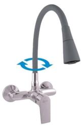 RAV SLEZÁK Mosogató csaptelep RAV SLEZÁK COLORADO szilikon karral 100 mm szürke / króm CO102.0/13S (CO102.0/13S)