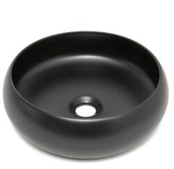 SAT Mosdókagyló pultra SAT Feel szifon és keverő nélkül 36x36 cm fekete matt SATUMFEEL3636BKM (1339AMB)