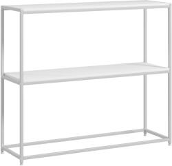Homcom Slim előszobai konzolasztal nyitott tetejjel, acél és forgácslap konzolszekrény, 100x30x87 cm, fehér