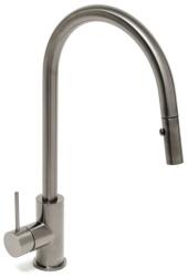 SAT Mosogató csaptelep SAT Aurum kihúzható zuhannyal, 2 áram csiszolt fegyver fém SATBAUR286BGM (163570601F2)