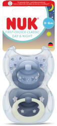 Nuk Силиконови залъгалки NUK - First Choice, Day & Night, За момче, 0-6 m, 2 броя (10175396)