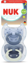 Nuk Силиконови залъгалки NUK - First Choice, Day & Night, За момче, 18-36 m, 2 броя (10177263)